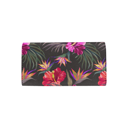 Hibiscus Pattern Print Design HB014 Women's Trifold Wallet