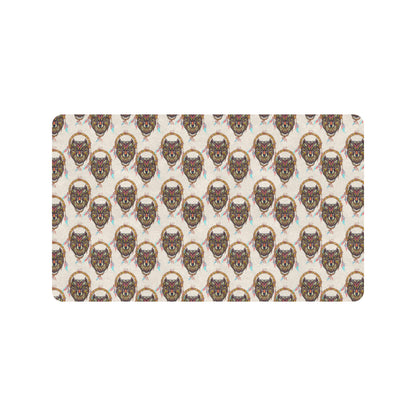 Wolf Tribal Dream Catcher Design Print Rubber Doormat