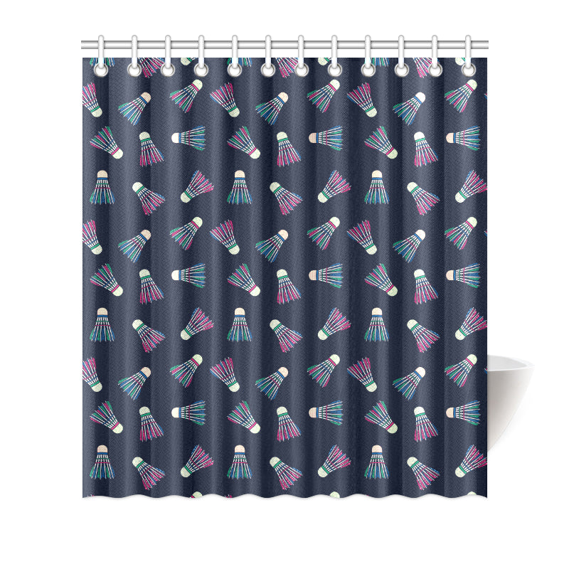 Badminton Ball Pattern Print Design 02 Shower Curtain