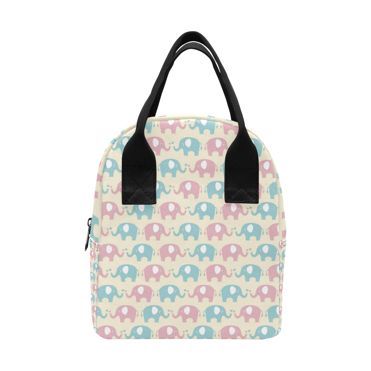 Elephant Baby Pastel Print Pattern Insulated Lunch Bag