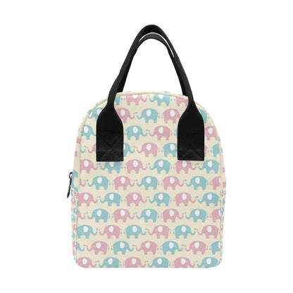 Elephant Baby Pastel Print Pattern Insulated Lunch Bag