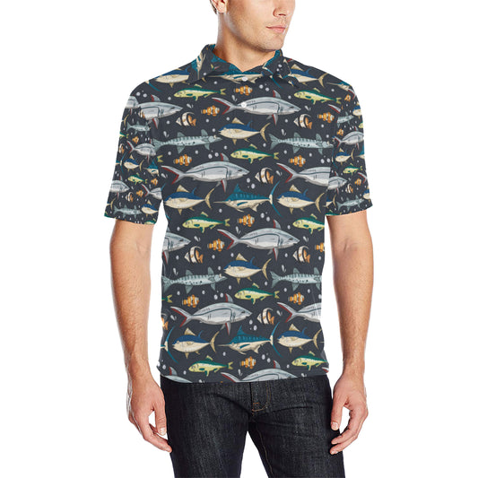Swordfish Pattern Print Design 04 Men Polo Shirt