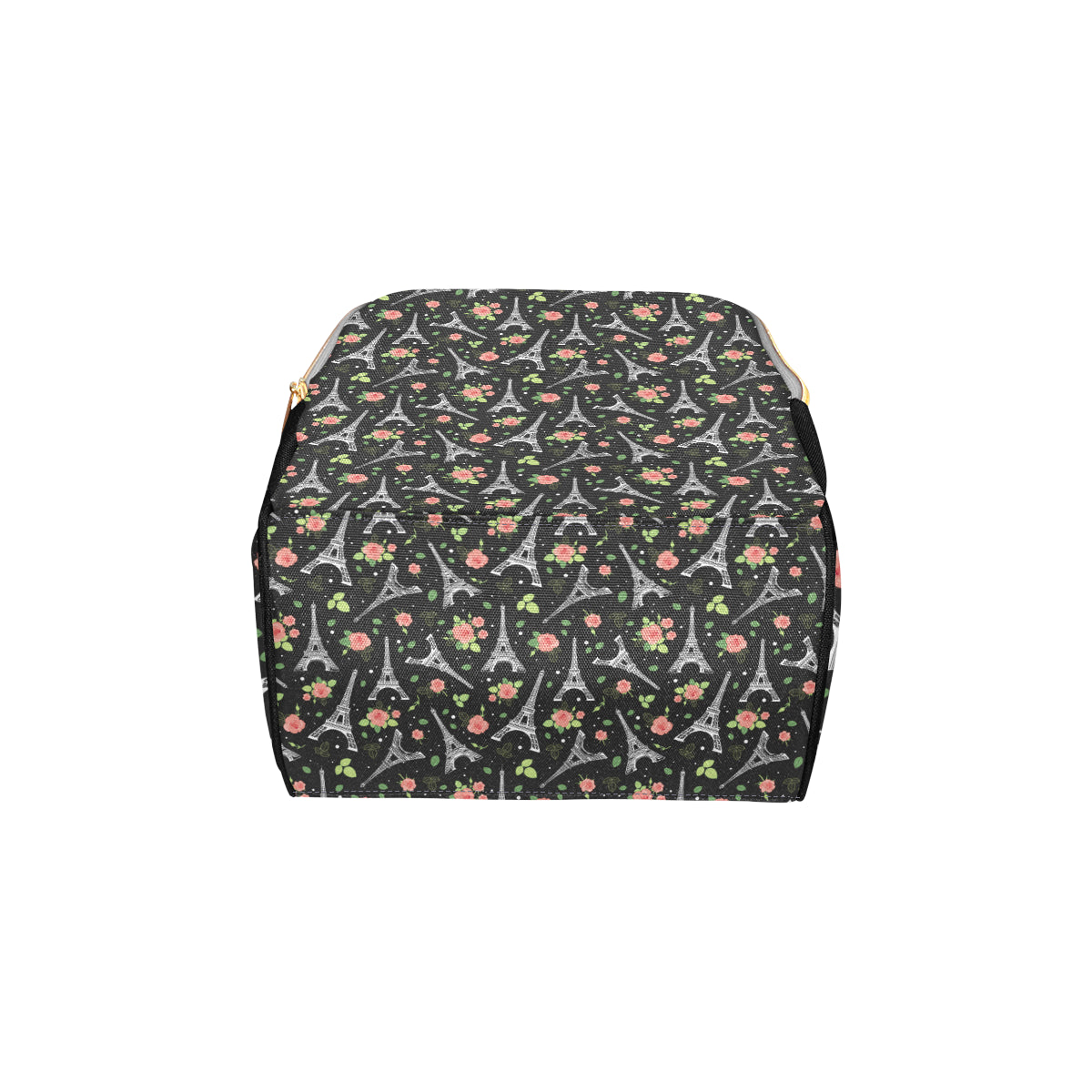 Eiffel Tower Rose Print Diaper Bag Backpack