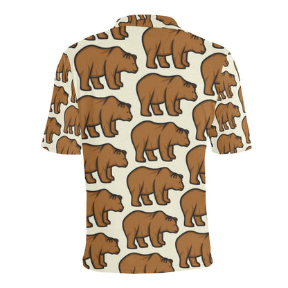 Bear Pattern Print Design BE05 Men Polo Shirt
