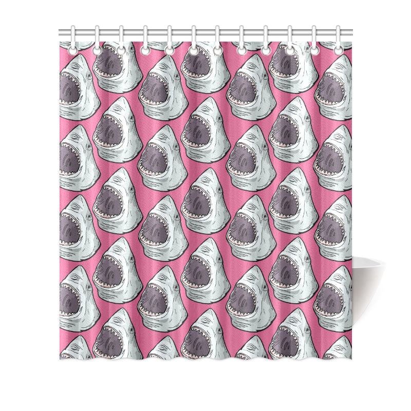 Great White Shark Pattern Print Design 01 Shower Curtain