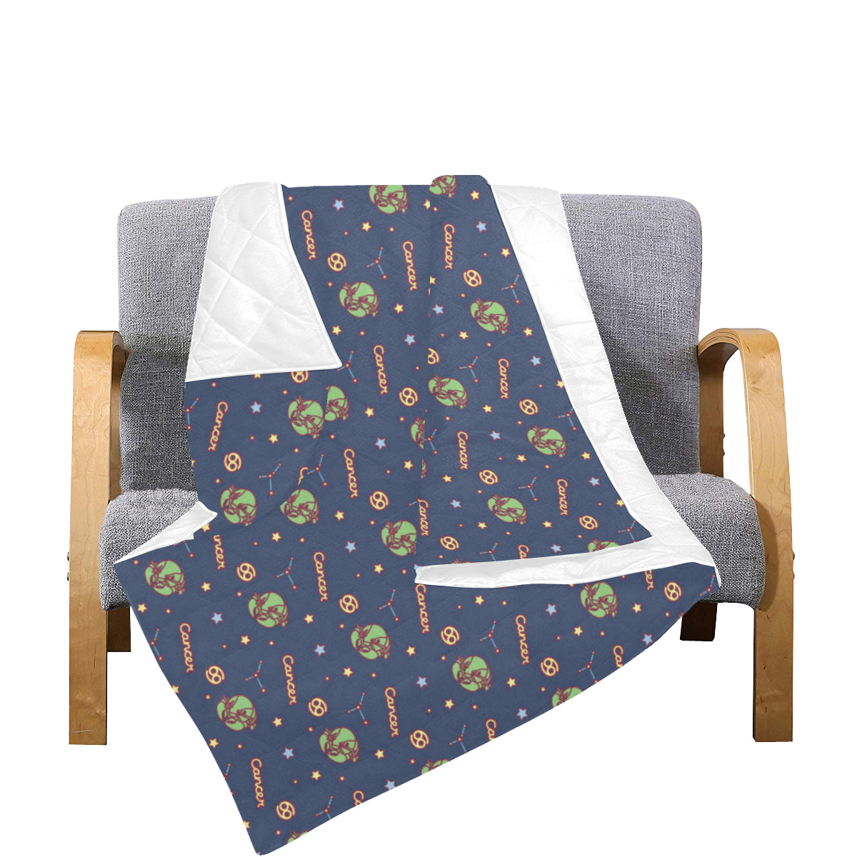 Cancer Zodiac Pattern Print Design 03 Premium Quilt