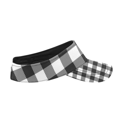 Buffalo check Black white Pattern Print Design 04 Unisex Sun Visor