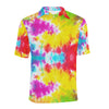 Tie Dye Rainbow Themed Print Men Polo Shirt