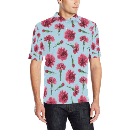 Carnations Pattern Print Design CN01 Men Polo Shirt