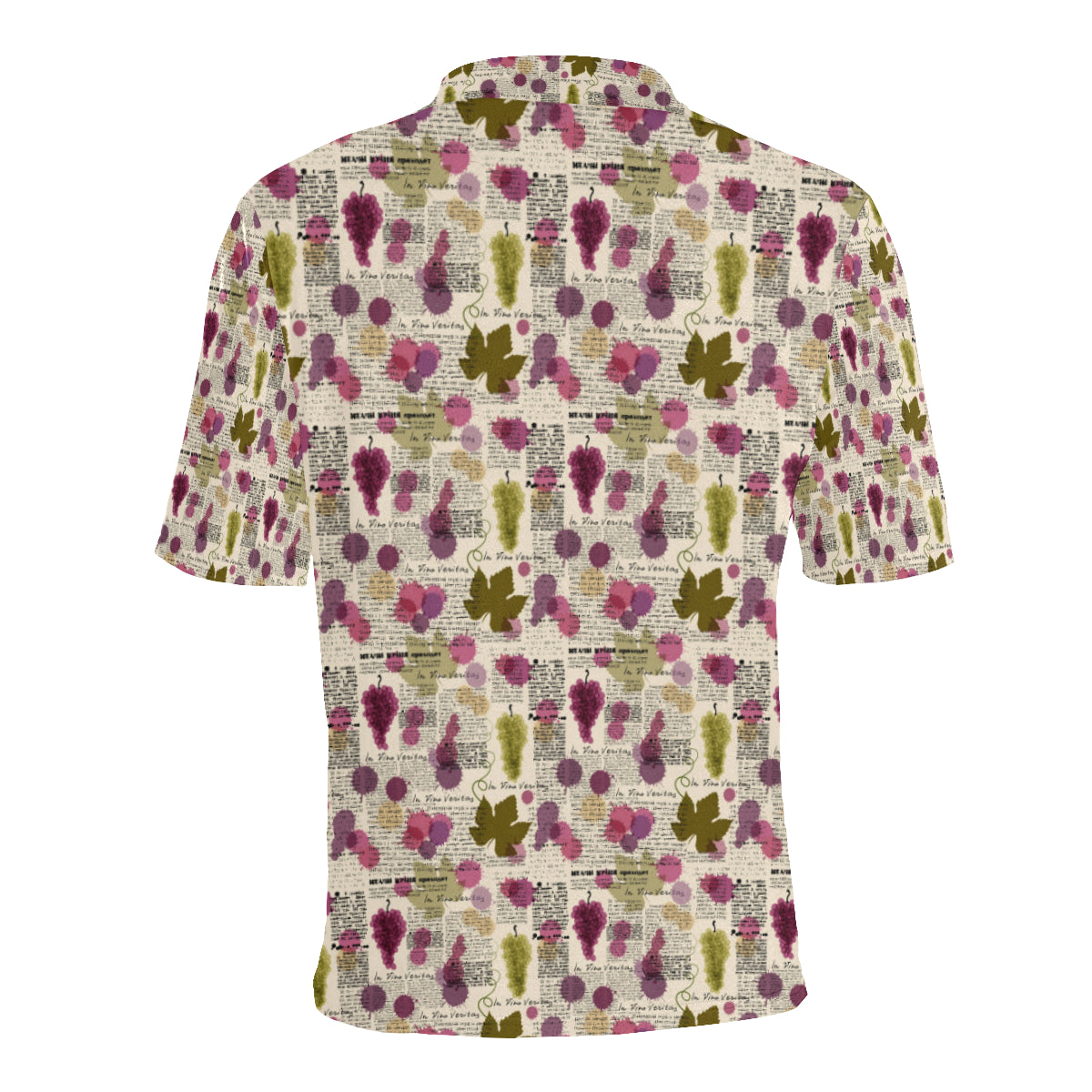 Wine Style Design Print Men Polo Shirt
