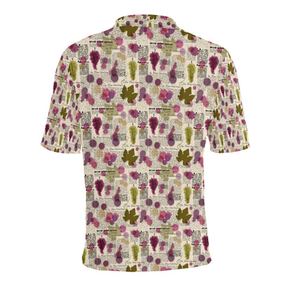 Wine Style Design Print Men Polo Shirt