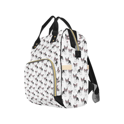 Boston Terrier Pattern Print Design 03 Diaper Bag Backpack