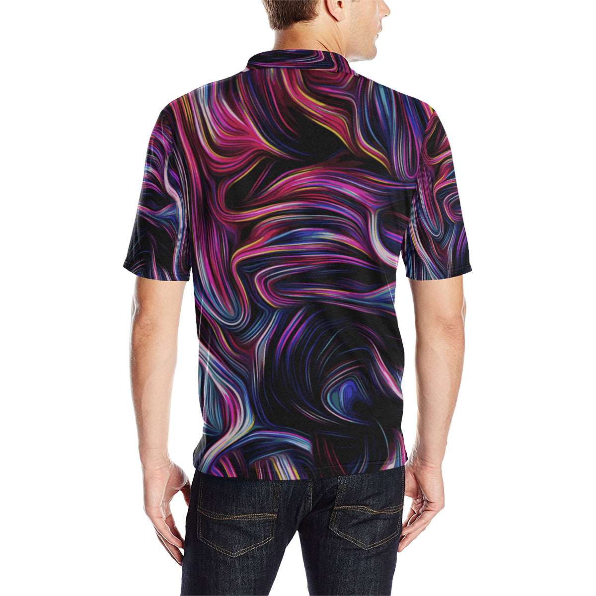 Liquid Pattern Print Design 01 Men Polo Shirt