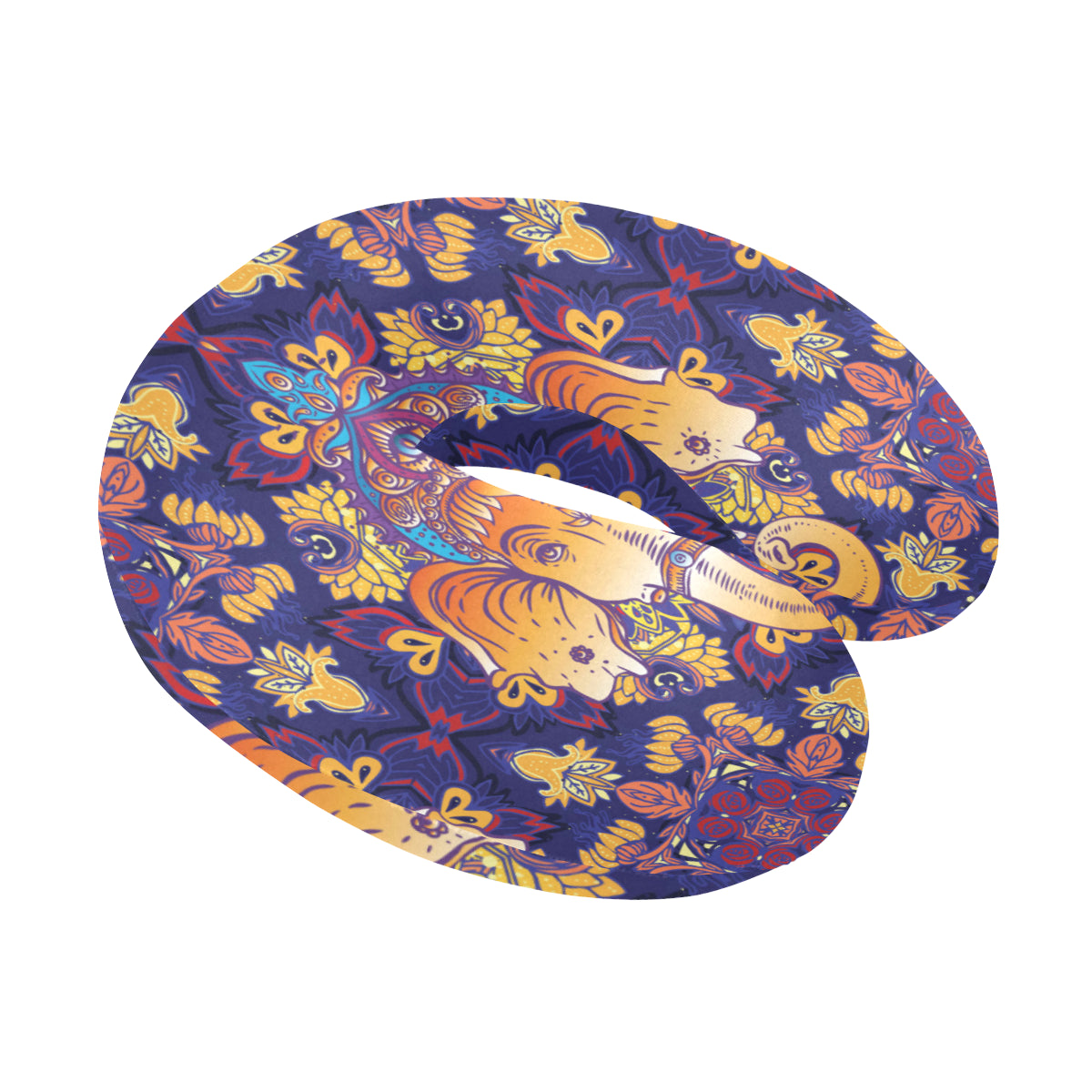 Ganesha Pattern Print Design 01 U-Shaped Travel Neck Pillow