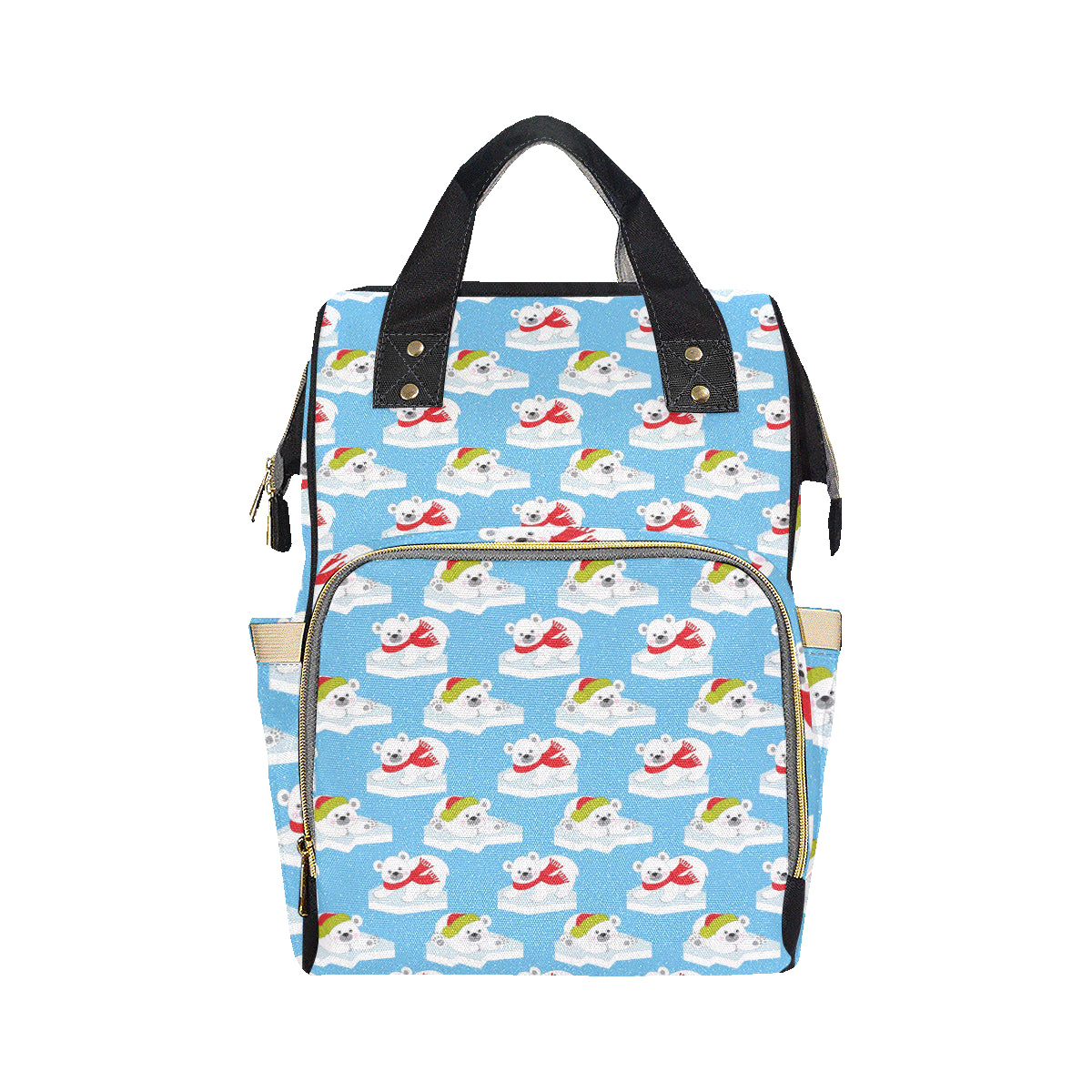 Polar Bear Pattern Print Design PB06 Diaper Bag Backpack