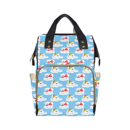 Polar Bear Pattern Print Design PB06 Diaper Bag Backpack