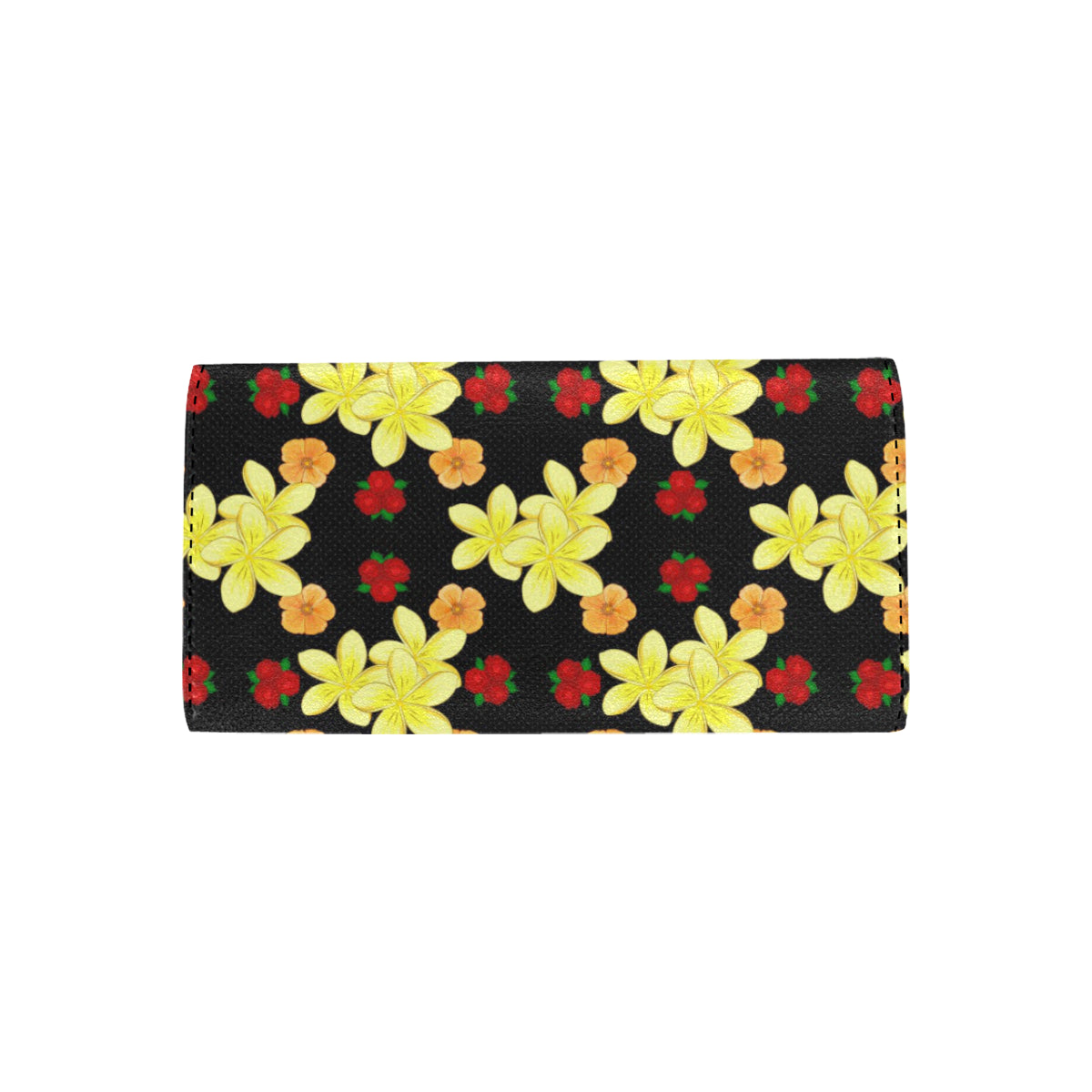 Yellow Plumeria Pattern Print Design PM04 Women's Trifold Wallet