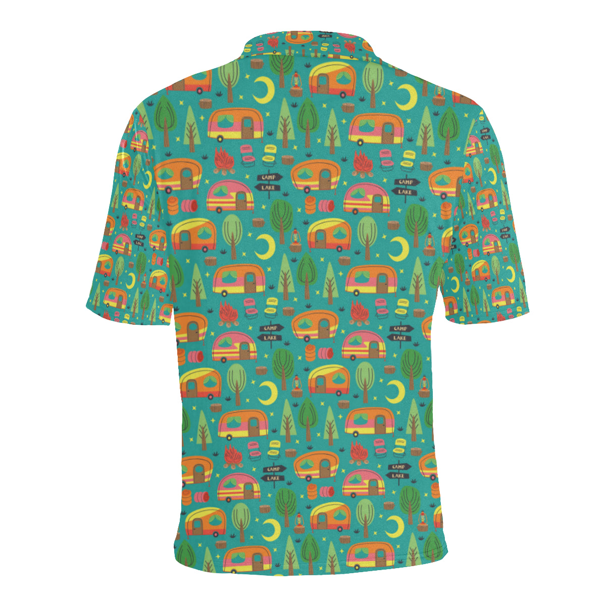 Camping Camper Pattern Print Design 05 Men Polo Shirt