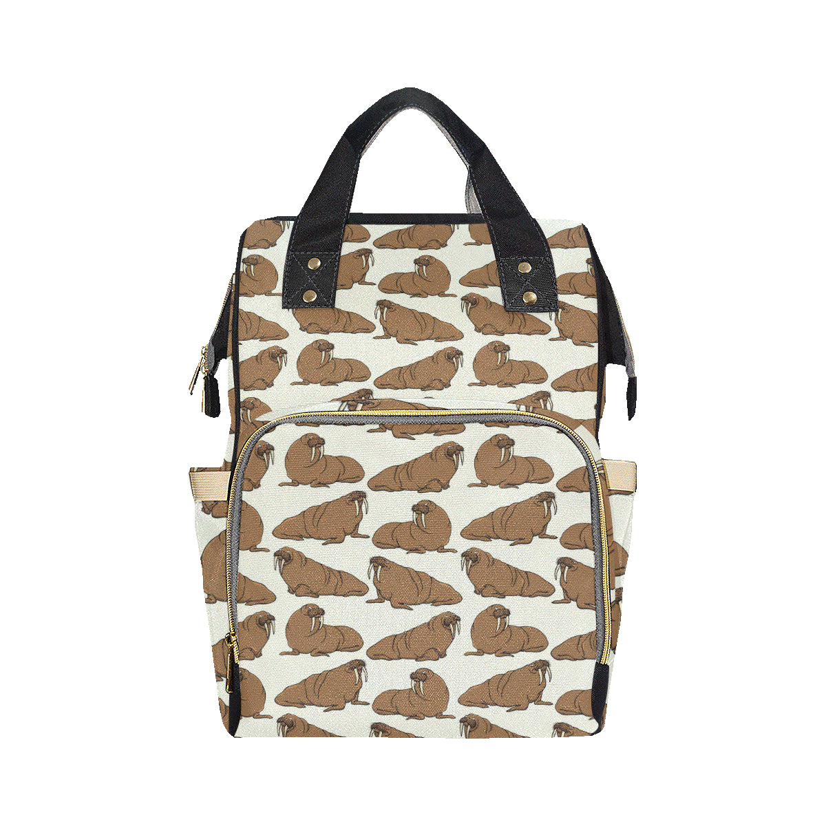 Walrus Pattern Print Design 03 Diaper Bag Backpack
