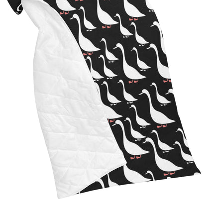 Goose Pattern Print Design 01 Premium Quilt