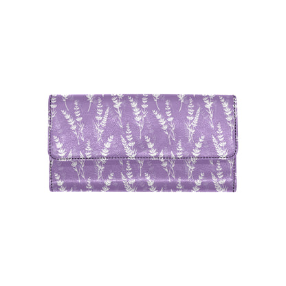 Lavender Pattern Print Design LV08 Women's Trifold Wallet