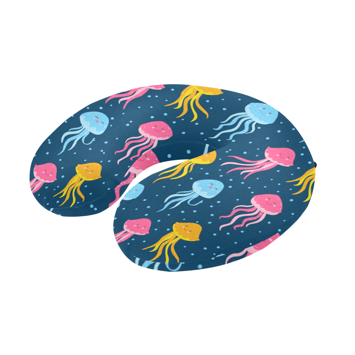 Jellyfish Pattern Print Design 04 U-Shaped Travel Neck Pillow