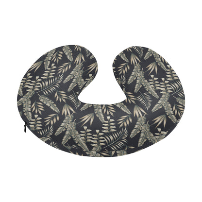 Banana Leaf Pattern Print Design 07 U-Shaped Travel Neck Pillow