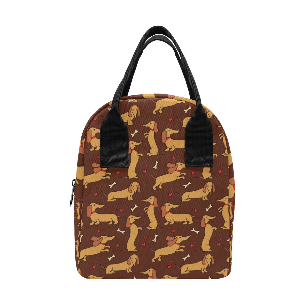 Dachshund Happy Print Pattern Insulated Lunch Bag