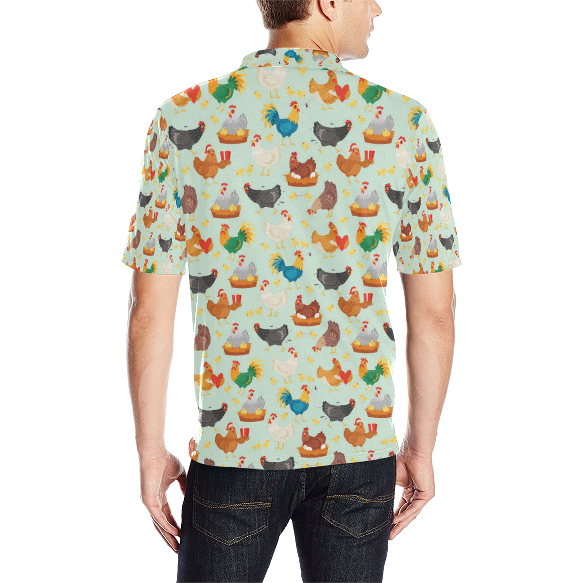 Chicken Pattern Print Design 07 Men Polo Shirt