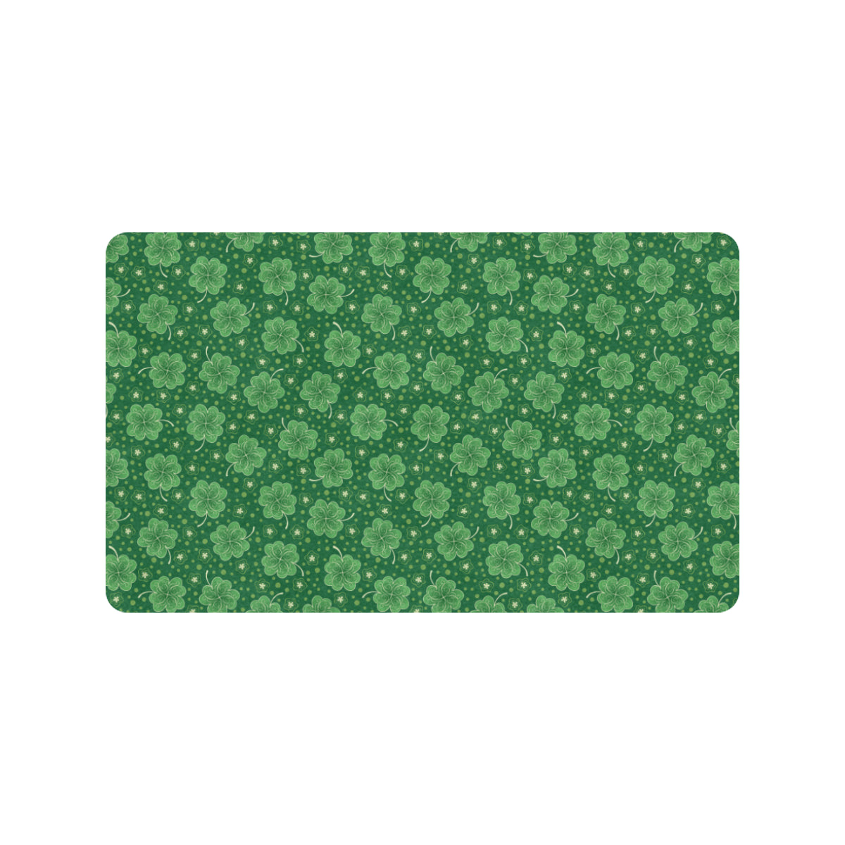 Shamrock Design Print Rubber Doormat