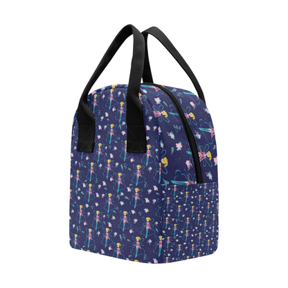 Fairy Cartoon Style Print Pattern Insulated Lunch Bag