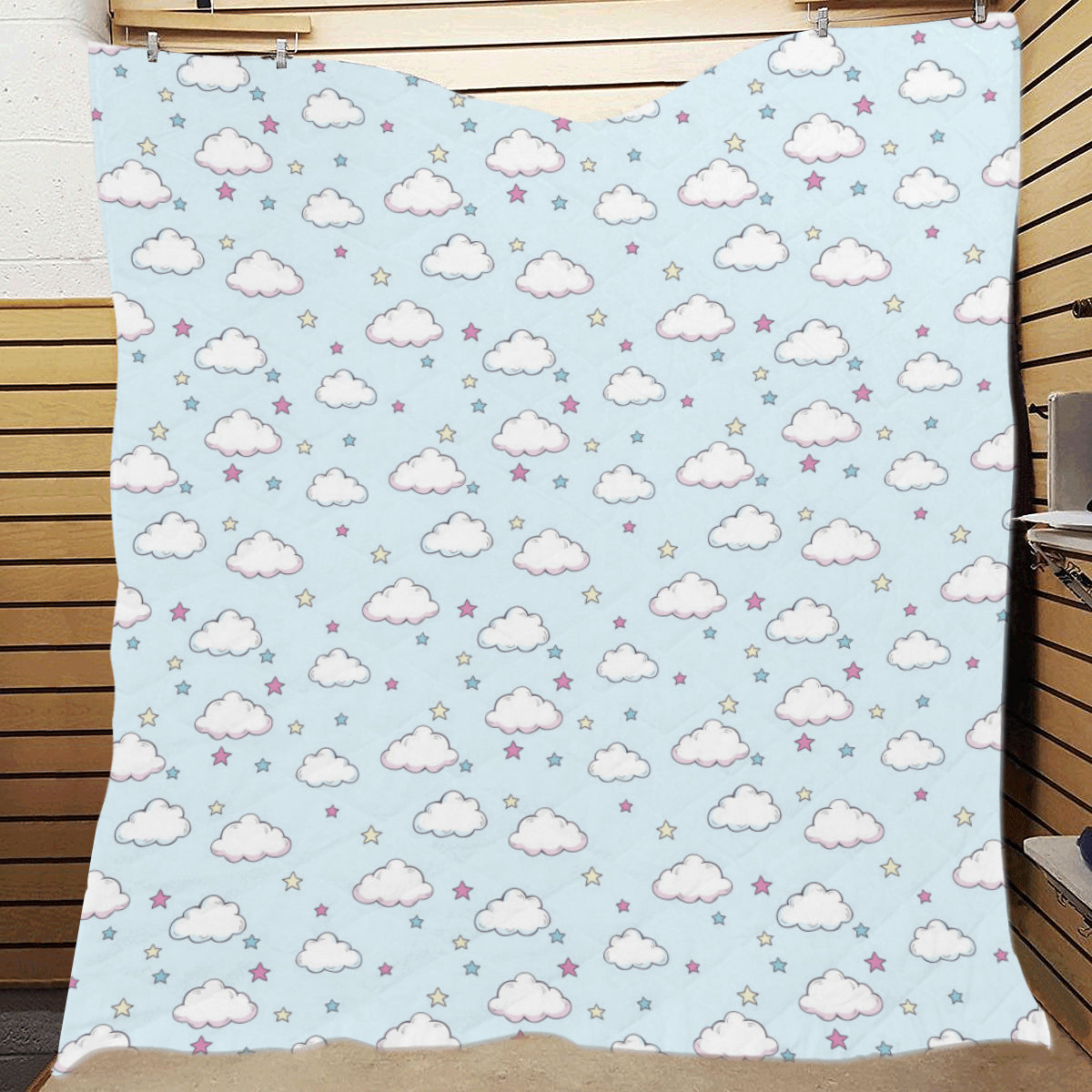 Cloud  Pattern Print Design 01 Premium Quilt