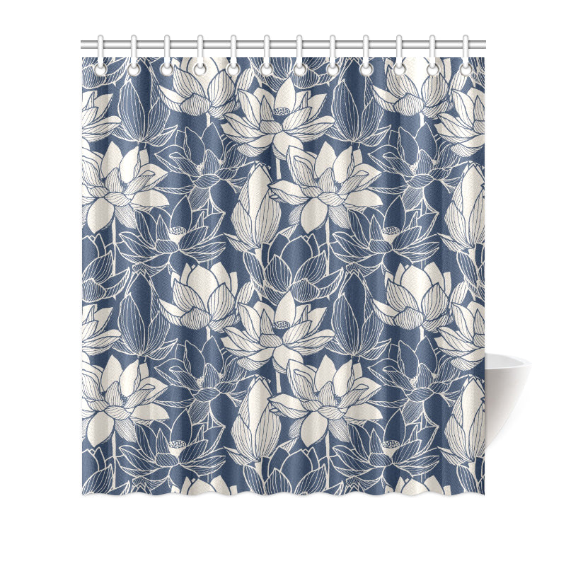 Water Lily Pattern Print Design WL04 Shower Curtain