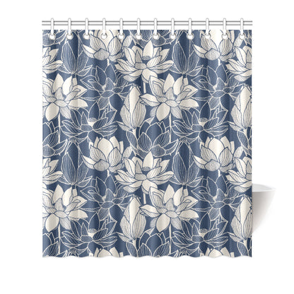 Water Lily Pattern Print Design WL04 Shower Curtain