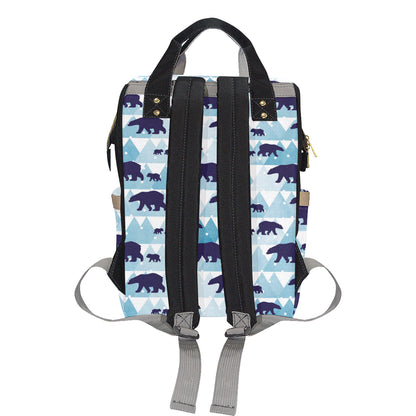 Bear Pattern Print Design BE01 Diaper Bag Backpack