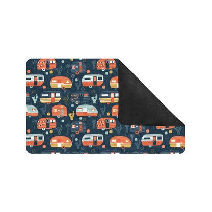 Camper Caravan Print Pattern Rubber Doormat