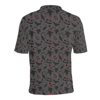 Crow Pattern Print Design 02 Men Polo Shirt
