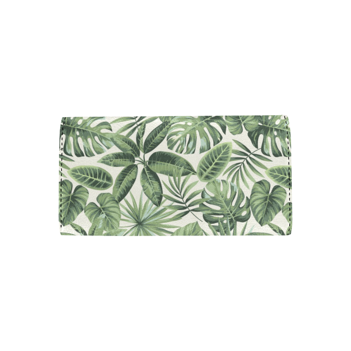 Palm Leaves Pattern Print Design PL014 Women's Trifold Wallet
