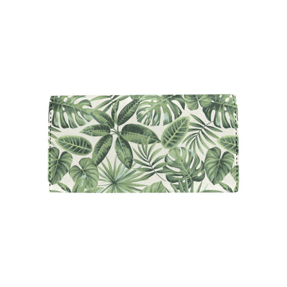 Palm Leaves Pattern Print Design PL014 Women's Trifold Wallet
