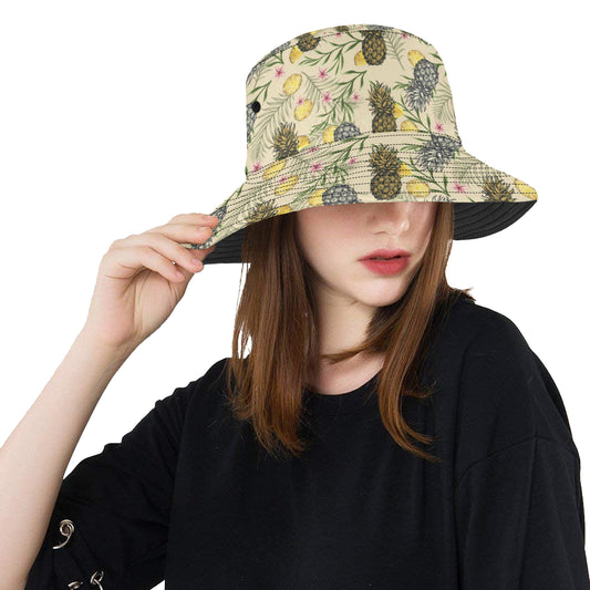 Pineapple Pattern Print Design PP012 Unisex Bucket Hat