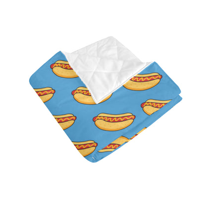 Hot Dog Pattern Print Design 02 Premium Quilt