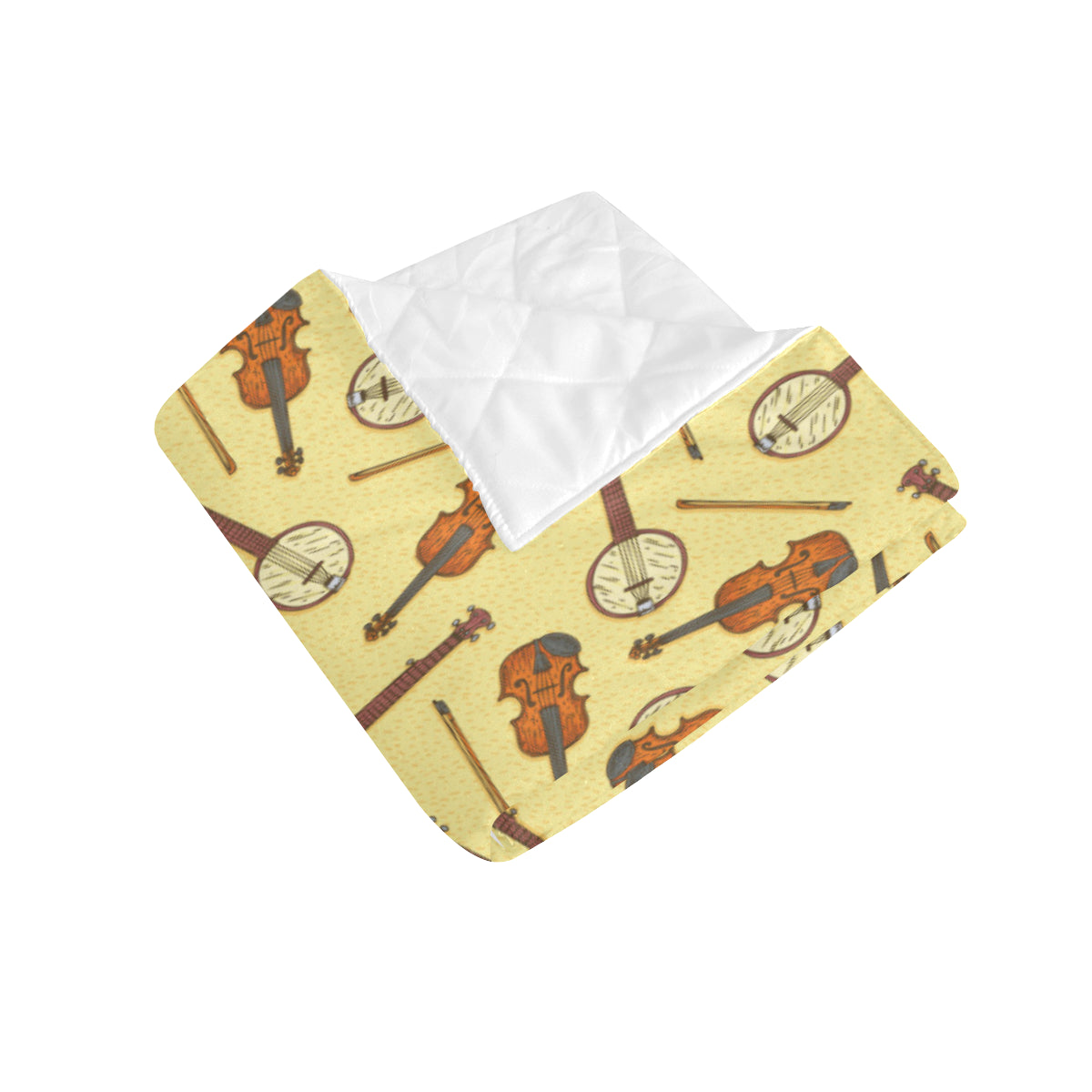 Banjo Violin Pattern Print Design 01 Premium Quilt