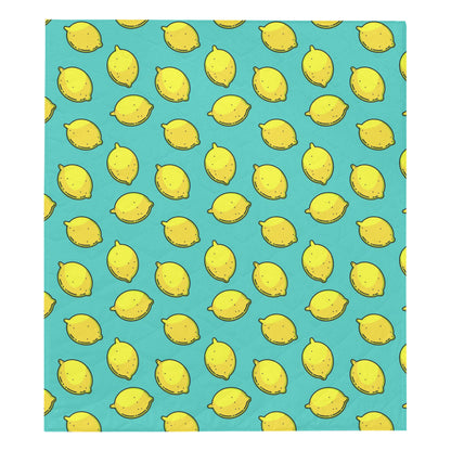 Lemon Pattern Print Design LM04 Premium Quilt