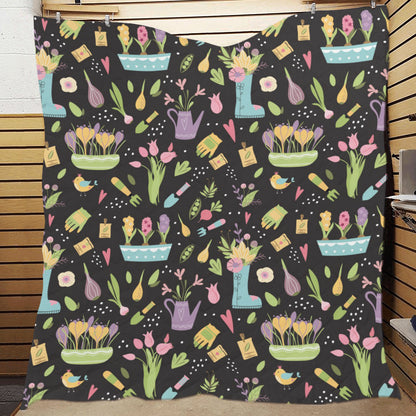Gardening Pattern Print Design G03 Premium Quilt