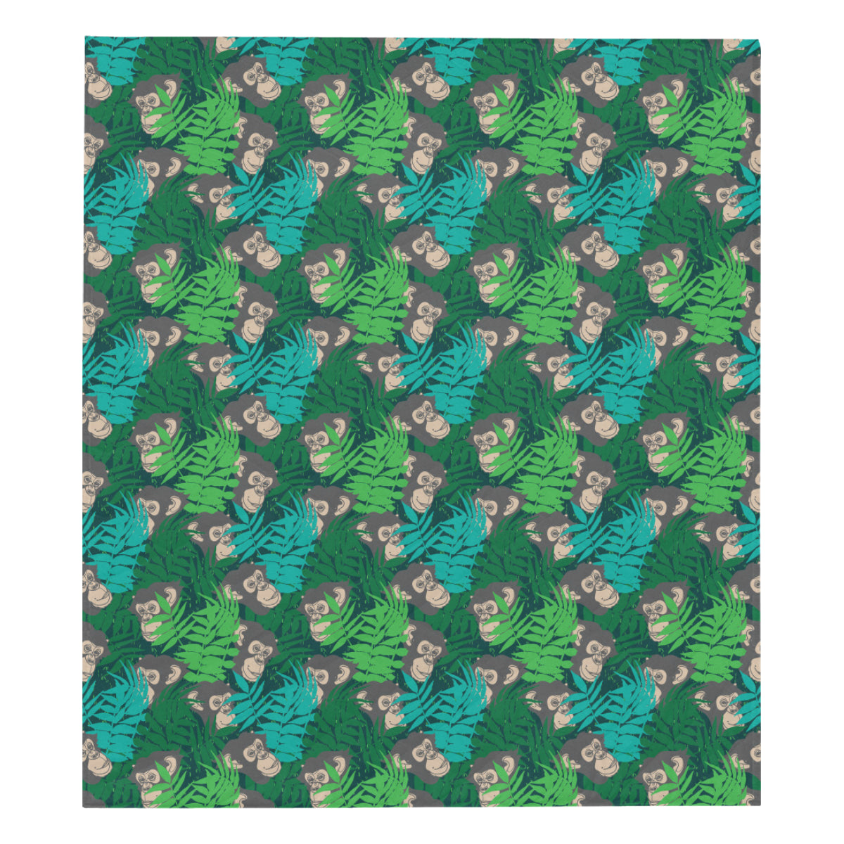 Chimpanzee Pattern Print Design 01 Premium Quilt