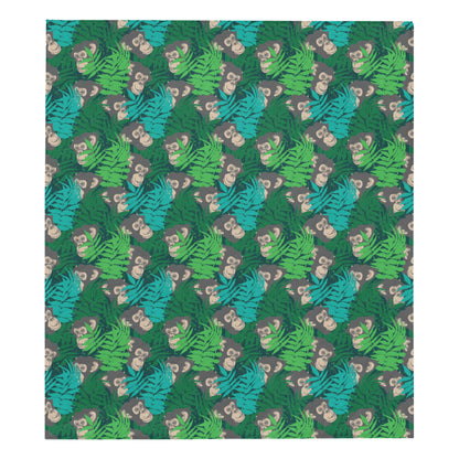 Chimpanzee Pattern Print Design 01 Premium Quilt