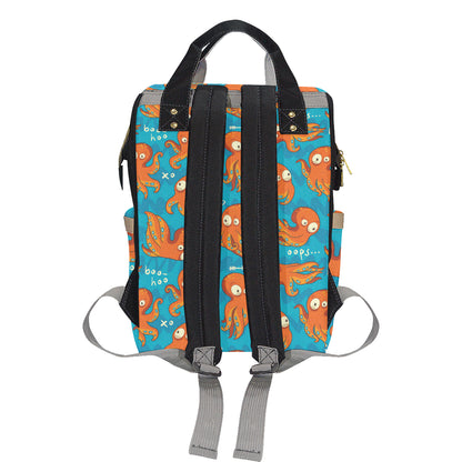 Octopus Pattern Print Design A02 Diaper Bag Backpack