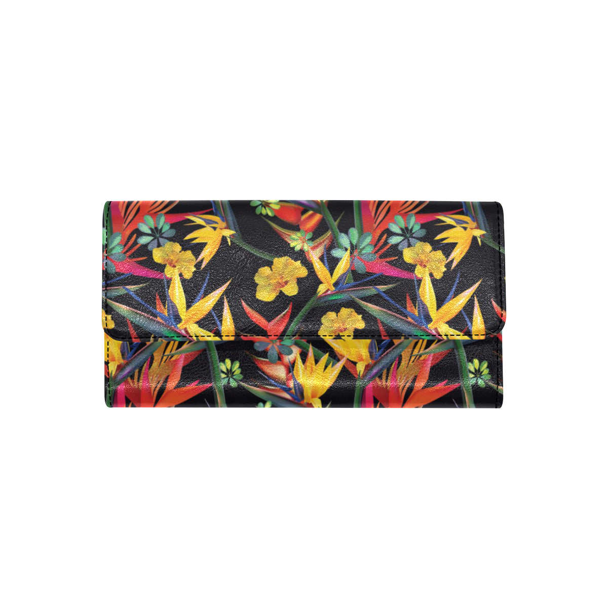 Bird Of Paradise Pattern Print Design BOP016 Women's Trifold Wallet