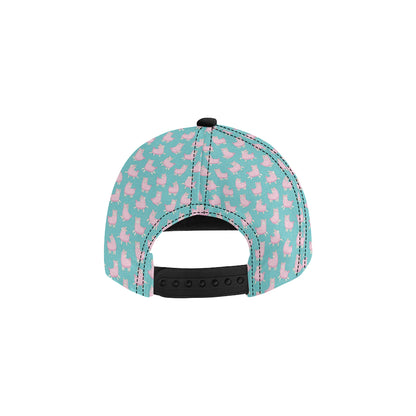 Alpaca Cartoon Design Themed Print Snapback Cap
