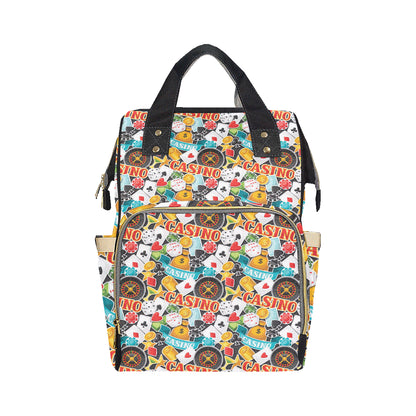 Casino Pattern Print Design 03 Diaper Bag Backpack